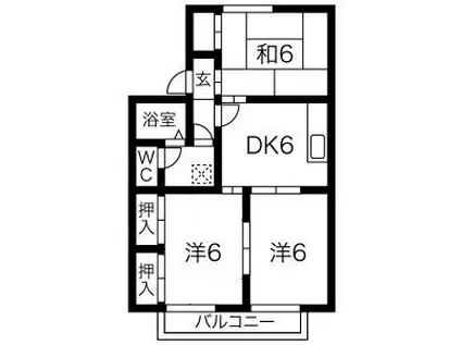 セジュール東曙A棟(3DK/1階)の間取り写真