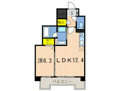 エルイソベ三宮(1LDK/6階)の間取り写真