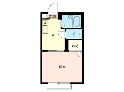 ニューライフ三ツ境A(1K/2階)の間取り写真