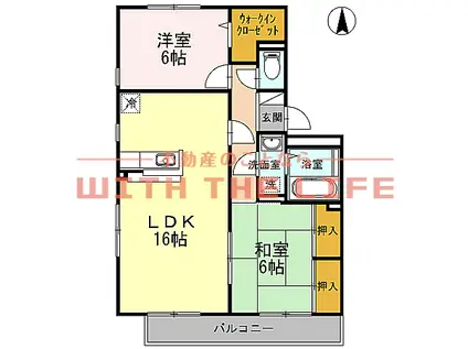 バティール西小森野(2LDK/3階)の間取り写真