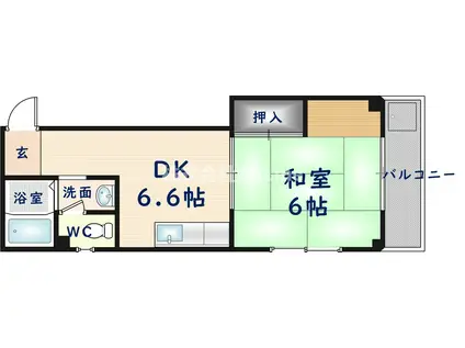 シティーパリス(1DK/3階)の間取り写真