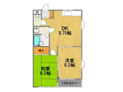 セフィーロ(2DK/3階)の間取り写真