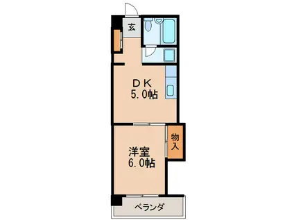 菱家ビル(1DK/4階)の間取り写真