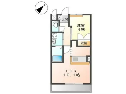 エルシオン(1LDK/2階)の間取り写真
