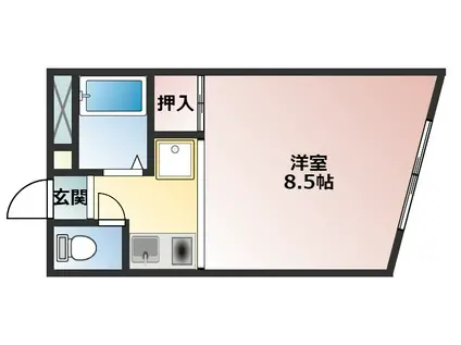 レディースマンション・プリンセス(1K/2階)の間取り写真