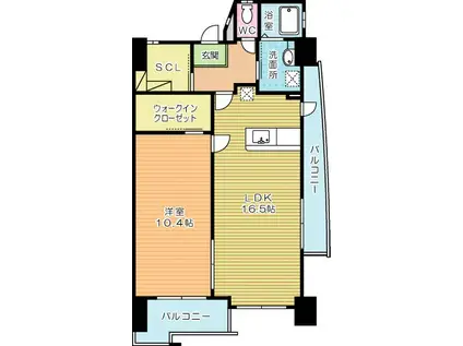 GRAN ESPACIO ASANO(1LDK/10階)の間取り写真