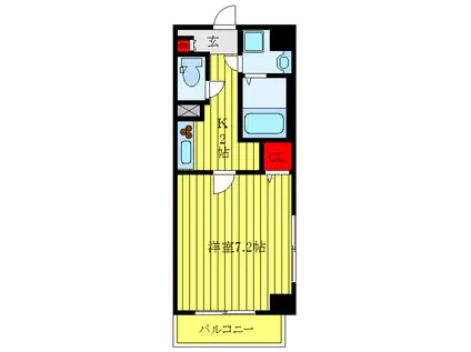 グランシャリオ西尾久(1K/2階)の間取り写真