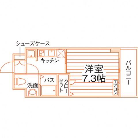 クリエイト三島(1K/5階)の間取り写真