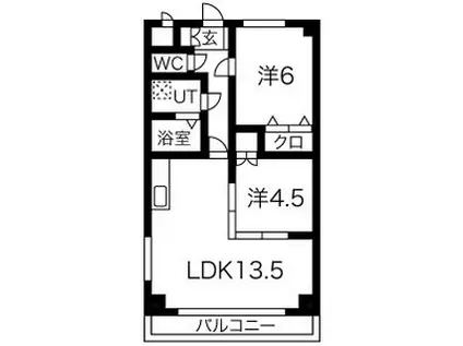 ラ・フレーズ(2LDK/2階)の間取り写真