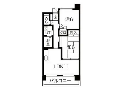 プレステージ花ずいC(2LDK/2階)の間取り写真