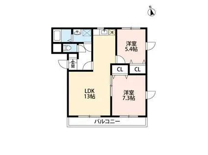 グランド・カオルⅠ(2LDK/1階)の間取り写真