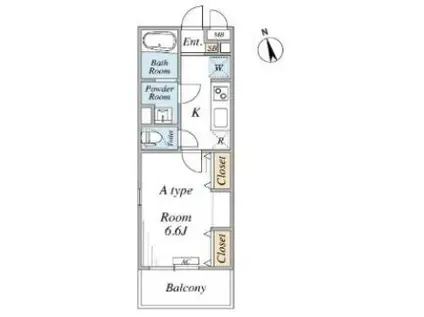 フォーサイト熊谷(1K/2階)の間取り写真