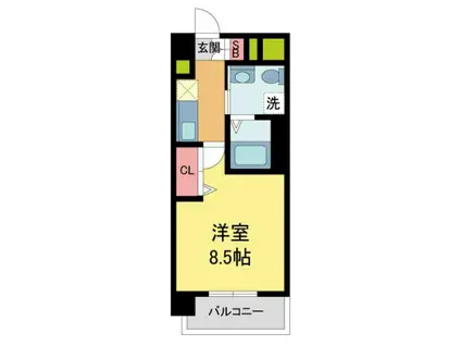 セレニテ西宮本町(1K/2階)の間取り写真