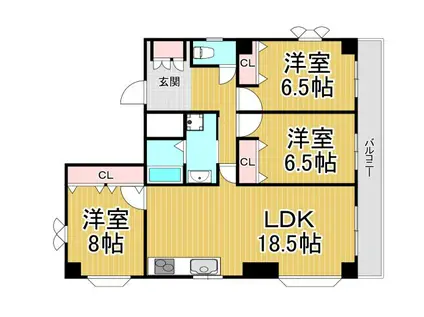 ミル アージュC(2LDK/1階)の間取り写真