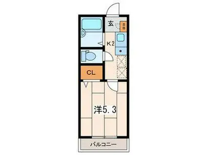 ステーションヴィラ大口I(1K/1階)の間取り写真