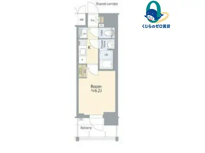 エスリード志賀本通ザ・フロント(1K/13階)の間取り写真