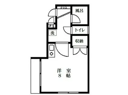 カーサ橋本(ワンルーム/1階)の間取り写真
