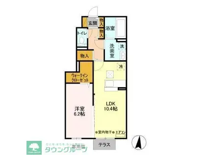 フェリオ・ヴィアーレ(1LDK/1階)の間取り写真