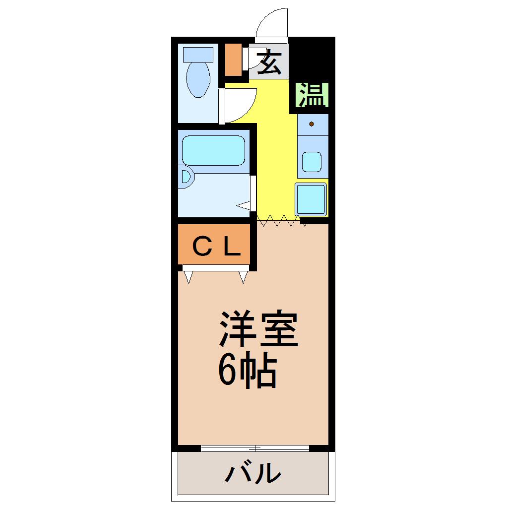 シャトルアラタマ(1K/4階)の間取り写真