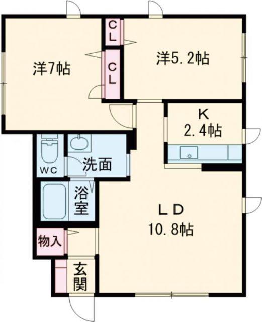 JOUR(2LDK/1階)の間取り写真