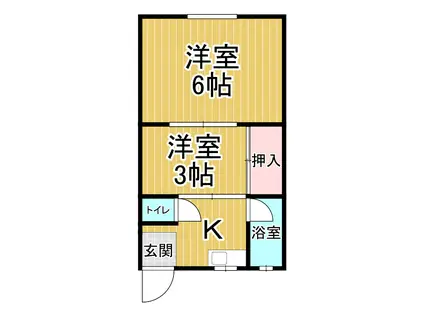 善法寺文化(2K/2階)の間取り写真