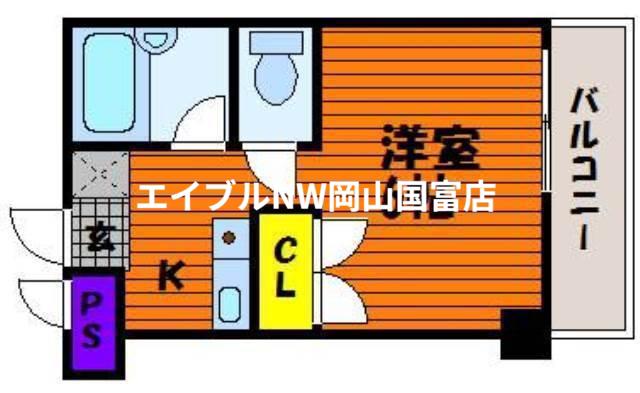ファイブ南方(1K/3階)の間取り写真