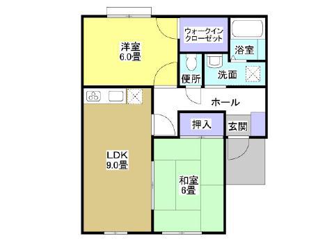 ブライティ浅間(2LDK/1階)の間取り写真