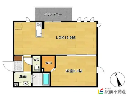 ルミナスわかば(1LDK/2階)の間取り写真
