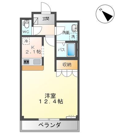 コスモスイート(1K/2階)の間取り写真