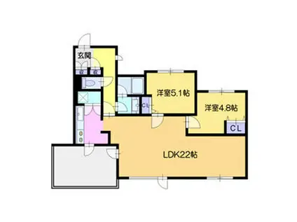 アルファコート宮の森(2LDK/5階)の間取り写真