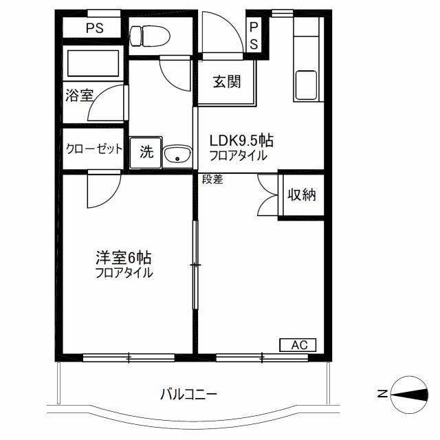グリーンプラザ御園3号棟(1LDK/1階)の間取り写真