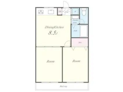 アーバンコートタムラ(2DK/3階)の間取り写真