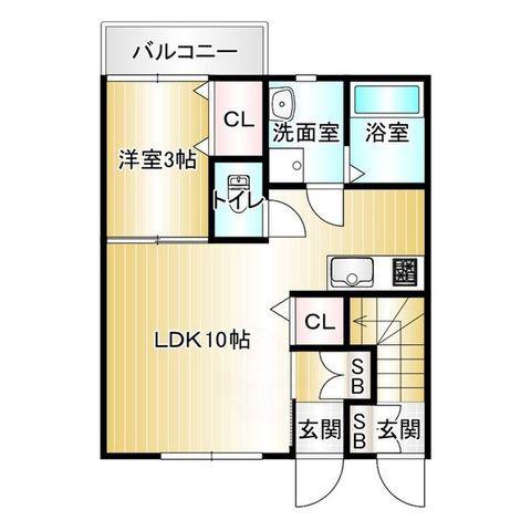 メゾンルーチェ(1LDK/1階)の間取り写真