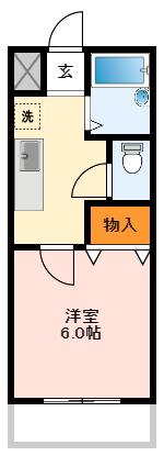 パークサイドハイツ(1K/2階)の間取り写真