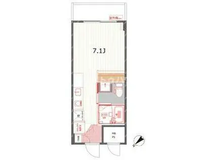 メゾンサンシャイン(1K/12階)の間取り写真