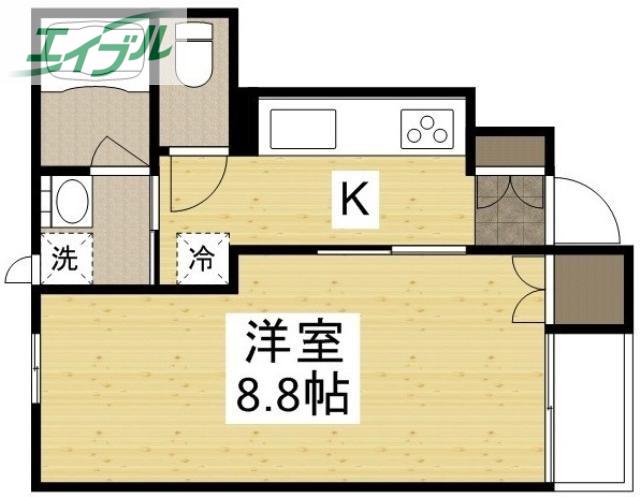 ノアール(1K/1階)の間取り写真