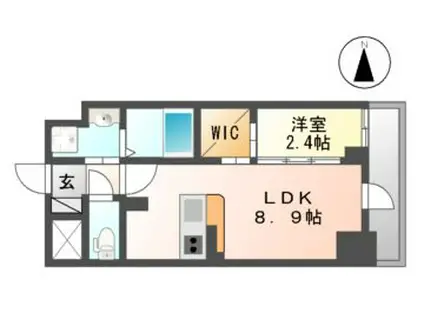 ハーモニーレジデンス名古屋 イースト(1LDK/3階)の間取り写真