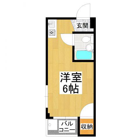 ラフィーネ3号館(ワンルーム/2階)の間取り写真