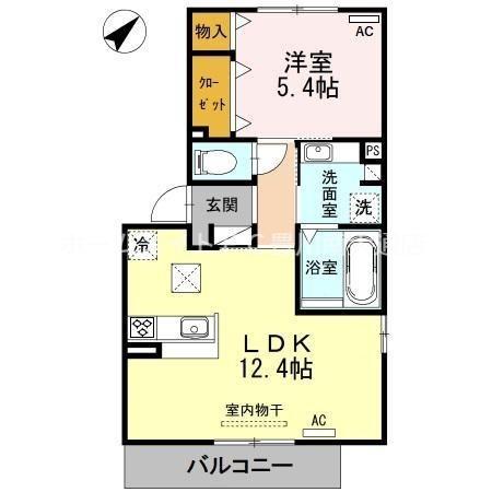 クレール みよし(1LDK/1階)の間取り写真