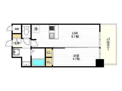 GM KOHAMA(1LDK/10階)の間取り写真