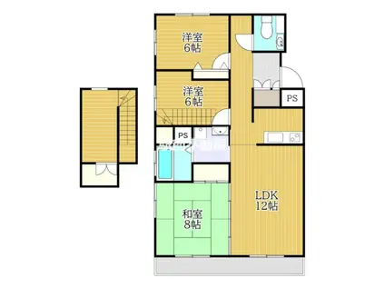 山下グリーンライフ(3LDK/2階)の間取り写真