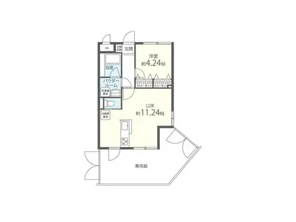 ツルマキロジ(1LDK/1階)の間取り写真