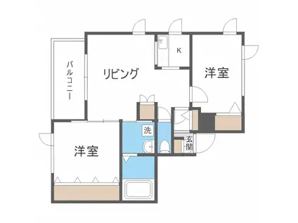 フルリール美香保(2LDK/6階)の間取り写真