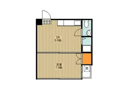 ハイム塩澤(1DK/2階)の間取り写真