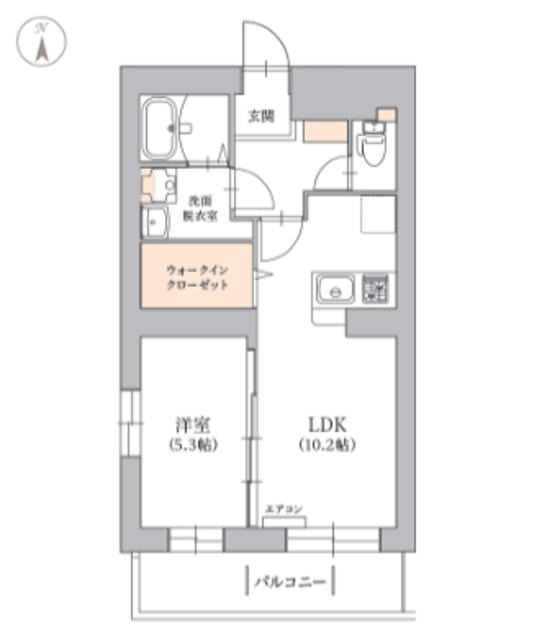 アラモファミリア杉崎町(1LDK/4階)の間取り写真