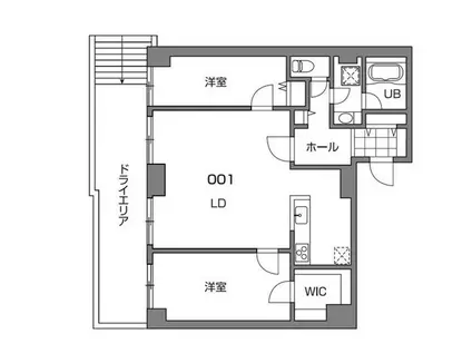新宿7丁目マンション(2LDK/B1階)の間取り写真