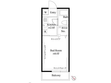 ハイツルミエール(1K/2階)の間取り写真