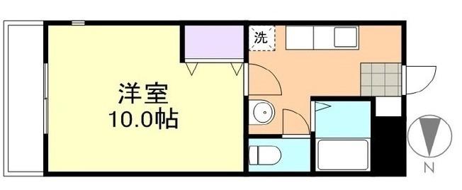 エスポワール(1K/2階)の間取り写真