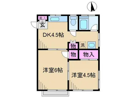 コーポ池田(2DK/4階)の間取り写真