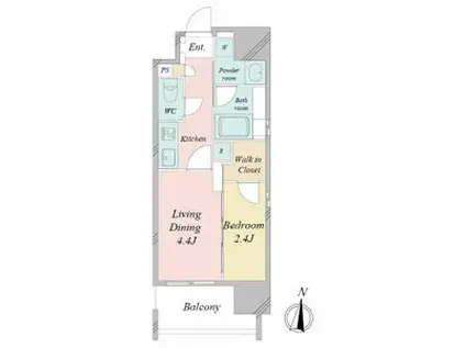 シーズンフラッツ矢場(2K/10階)の間取り写真